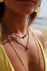 Collier gouttes pierres multi