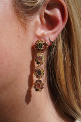 Boucles d’oreilles 4 fleurs tourmaline