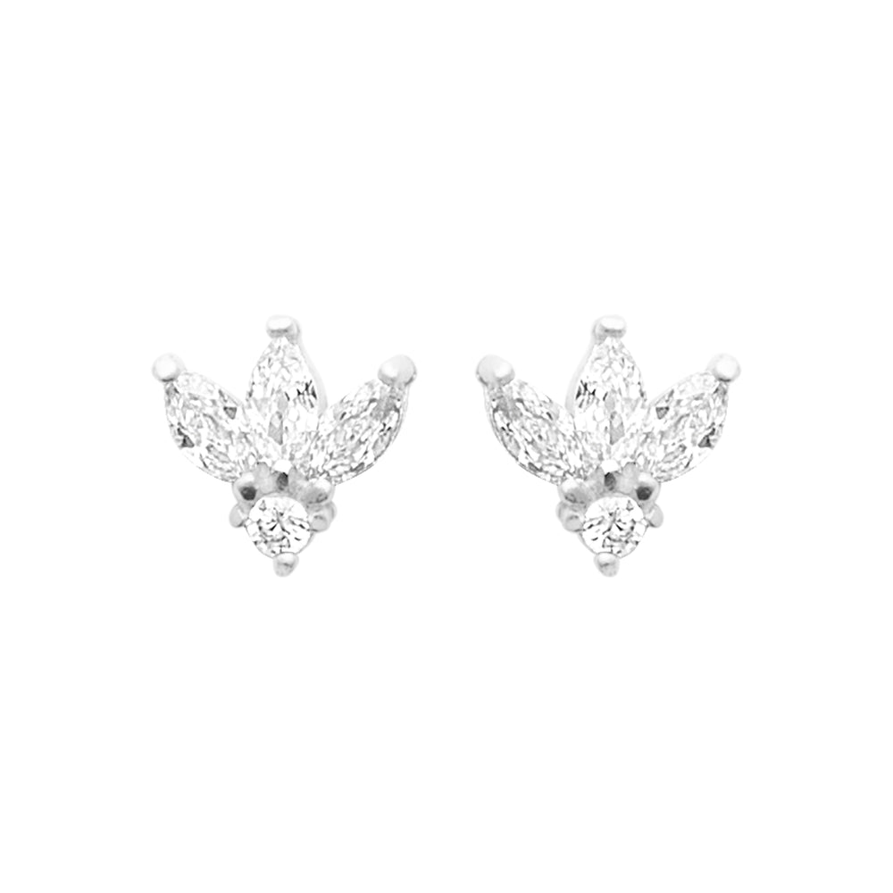 Puces lotus mini argent