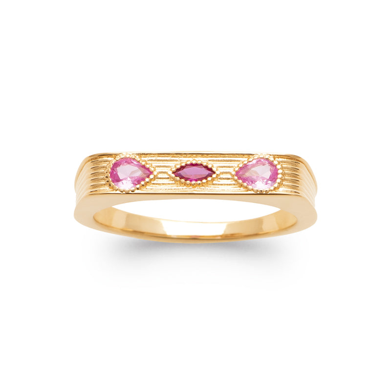 Bague jade rose