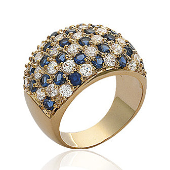 Bague marine et blanche