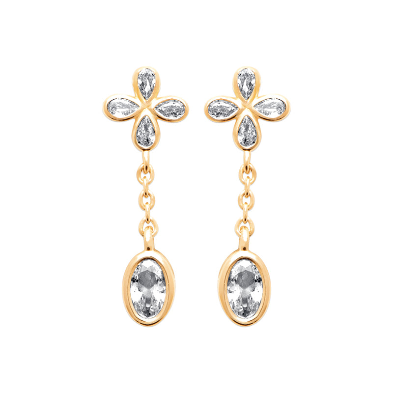 Boucles d'oreilles pendantes tréfle
