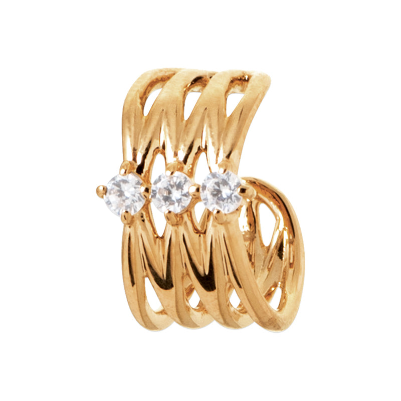 Earcuff trois rangs strass