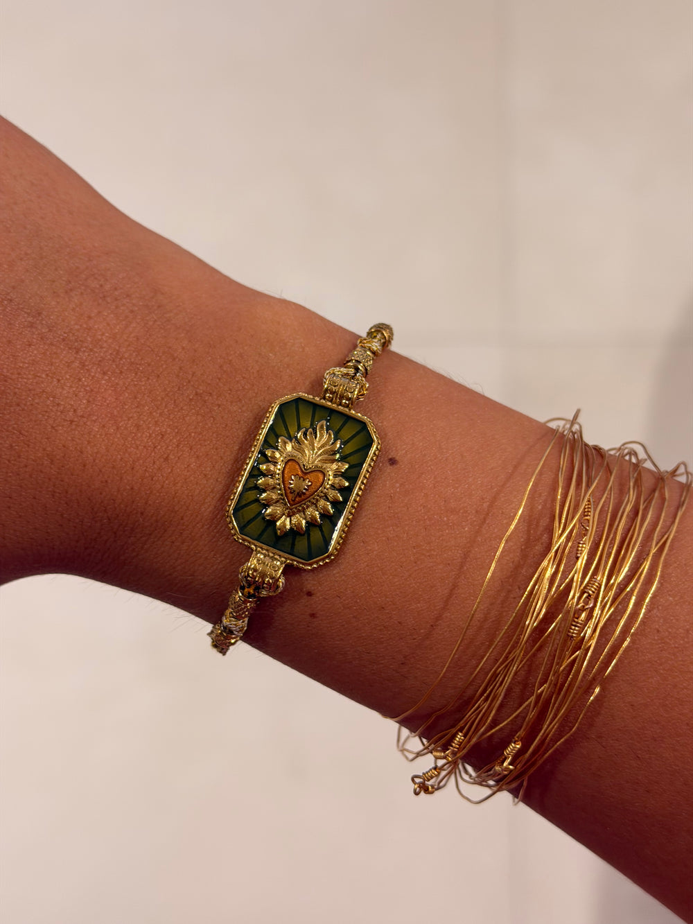 Bracelet con amor kaki