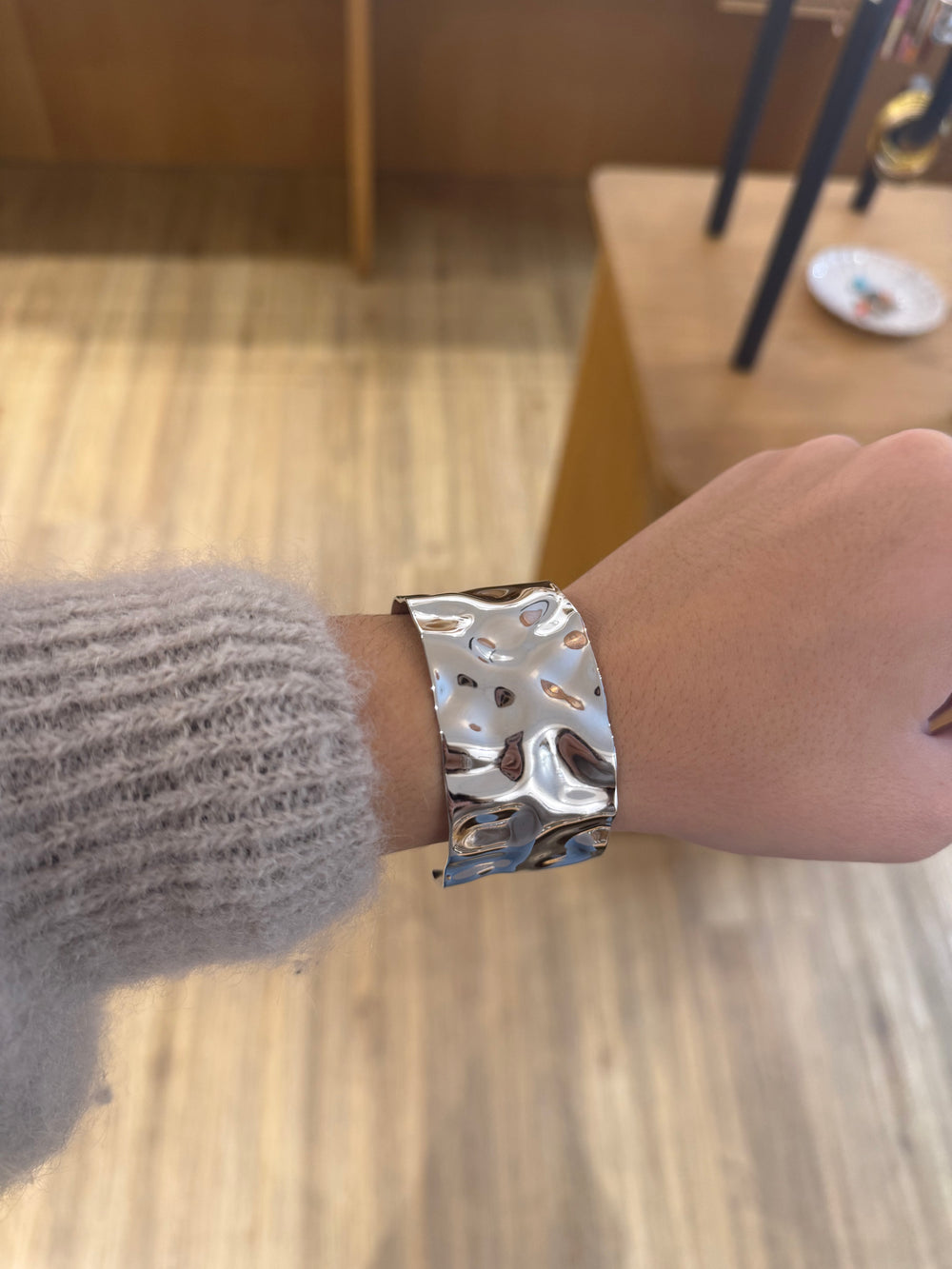 Manchette Chloé argentée