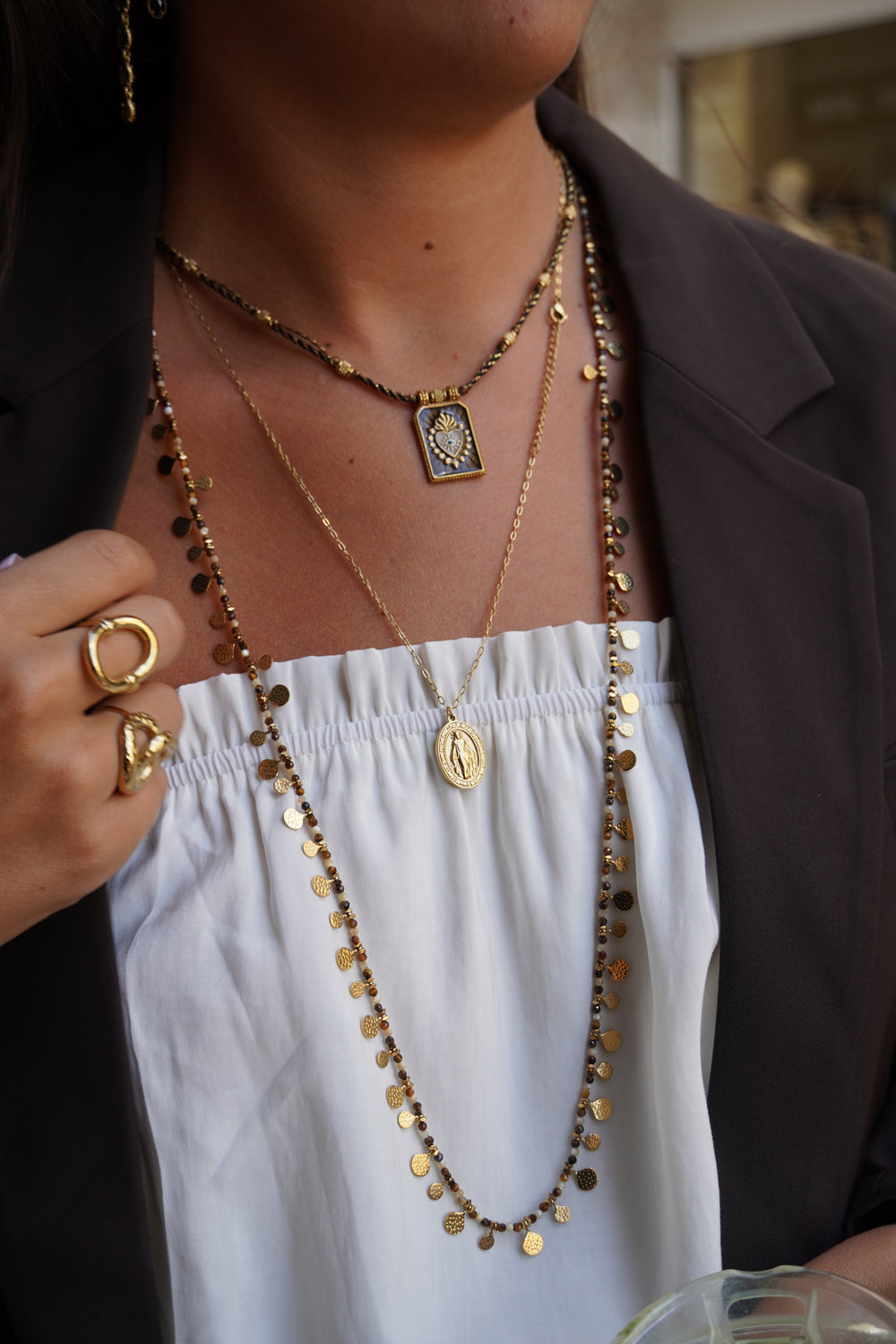 Collier madone chaîne trombone