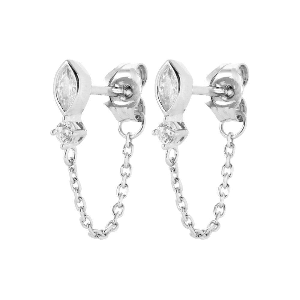 Boucles d’oreilles Zia chaîne argenté