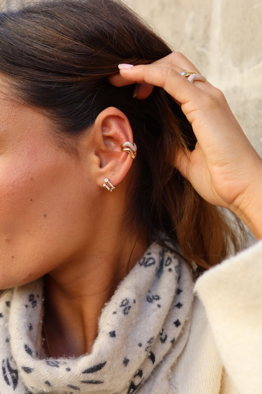 Earcuff Clara plaqué or