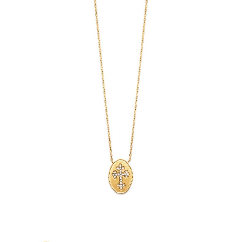 Collier croix strass