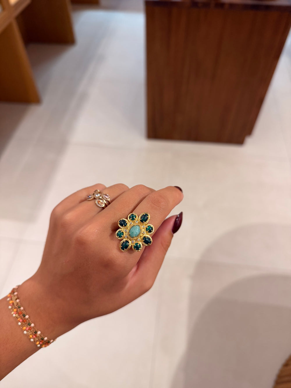 Bague Fleuria verte