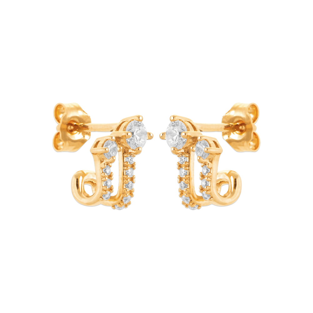 Boucles d’oreilles effet double strass