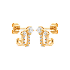 Boucles d’oreilles effet double strass