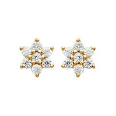 Puces fleurs strass