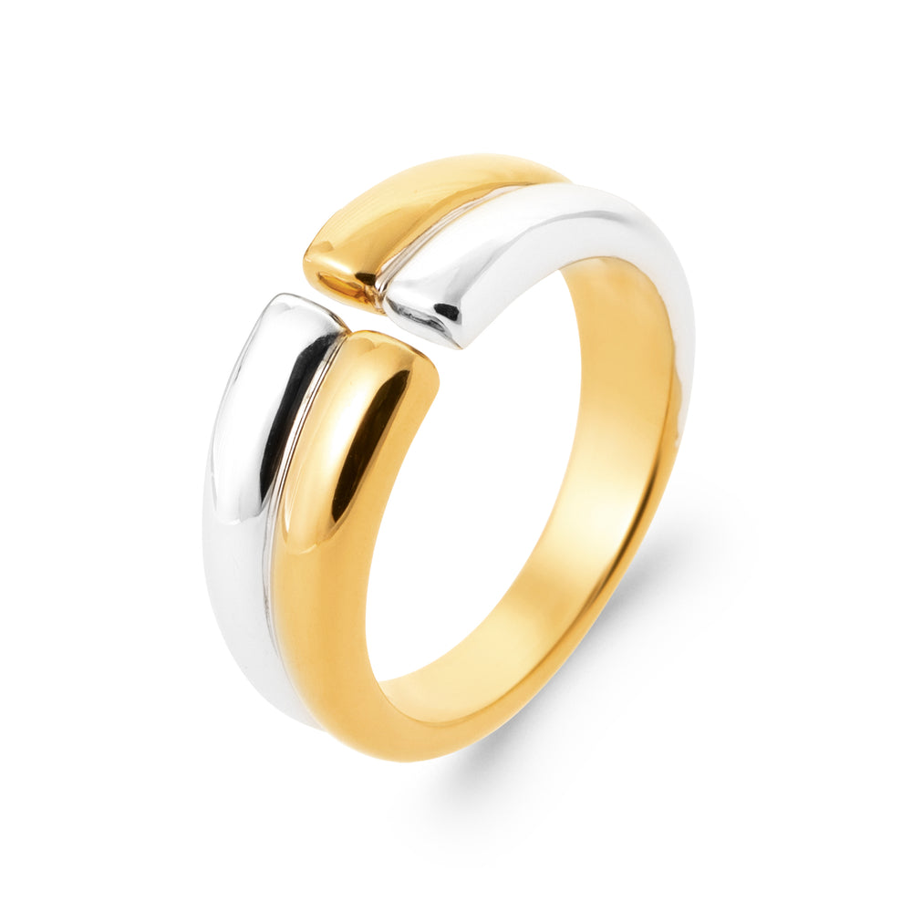 Bague double bicolore