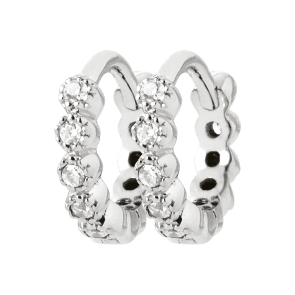 Créoles mini strass argent