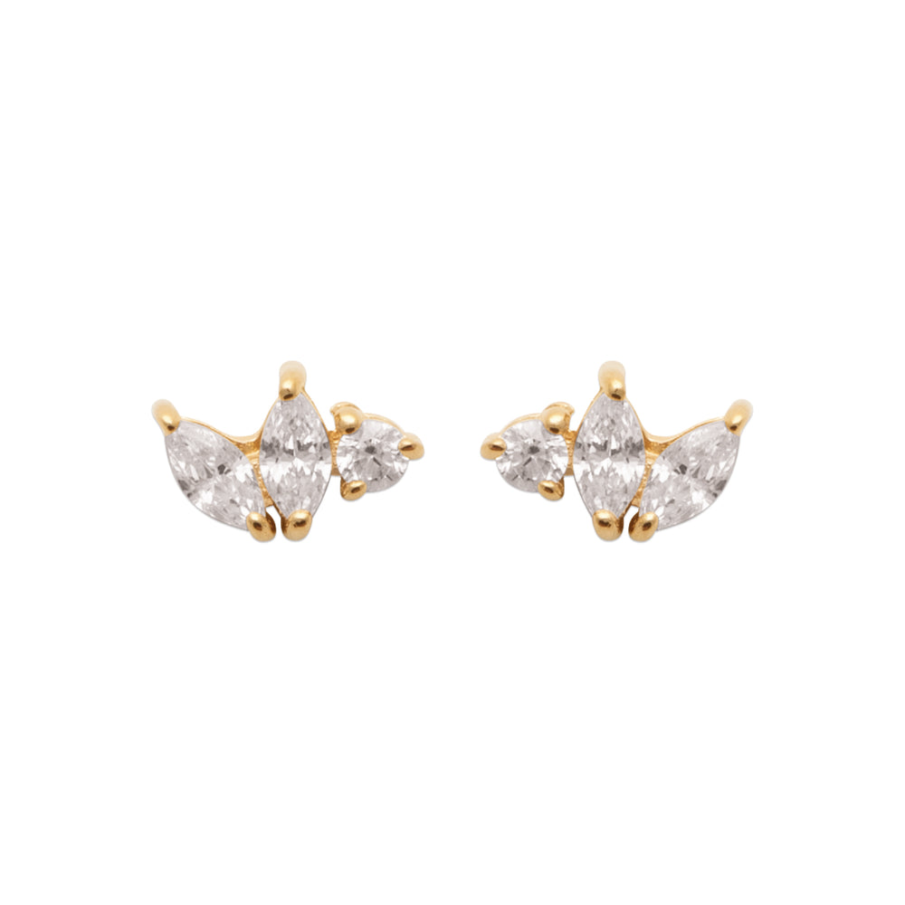 Puces strass asymétrique