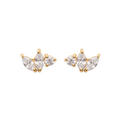 Puces strass asymétrique