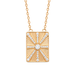 Collier rectangle plaqué or
