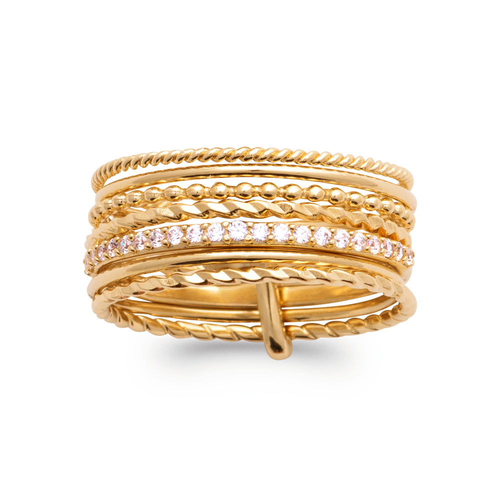 Bague semainier dorée