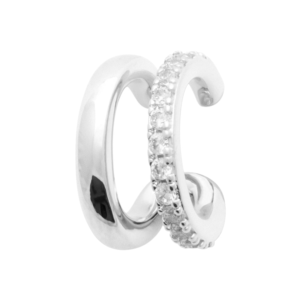 Earcuff 2 rangs Zia argent