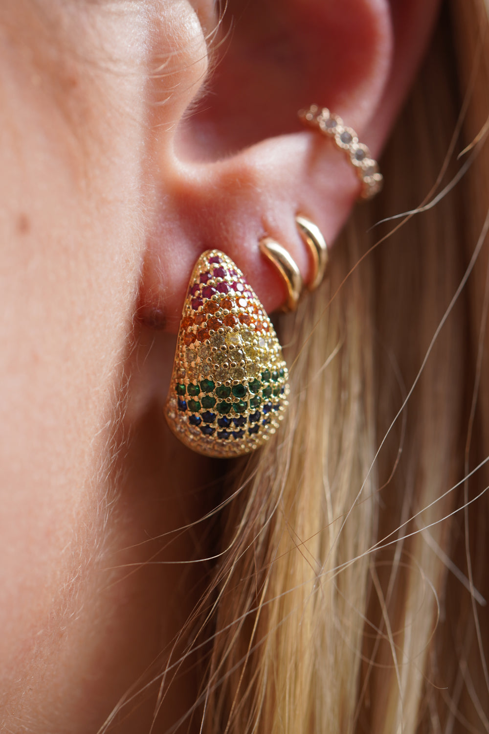 Boucles d’oreilles gouttes multi xl