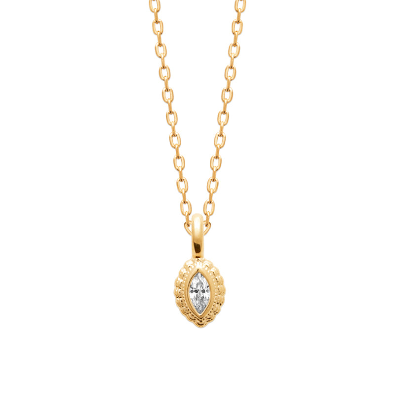 Collier ovale strass