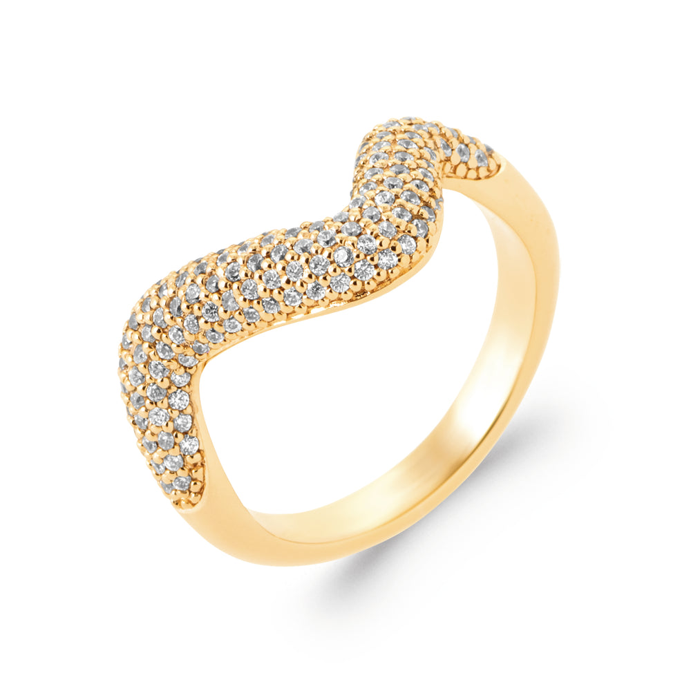 Bague Clara dorée strass