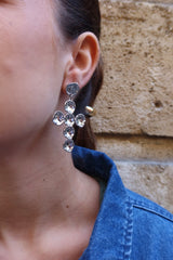Boucles d'oreilles croix argentées