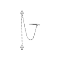 Mono boucle chaîne strass argent