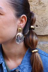 Boucles d'oreilles inaya bicolore