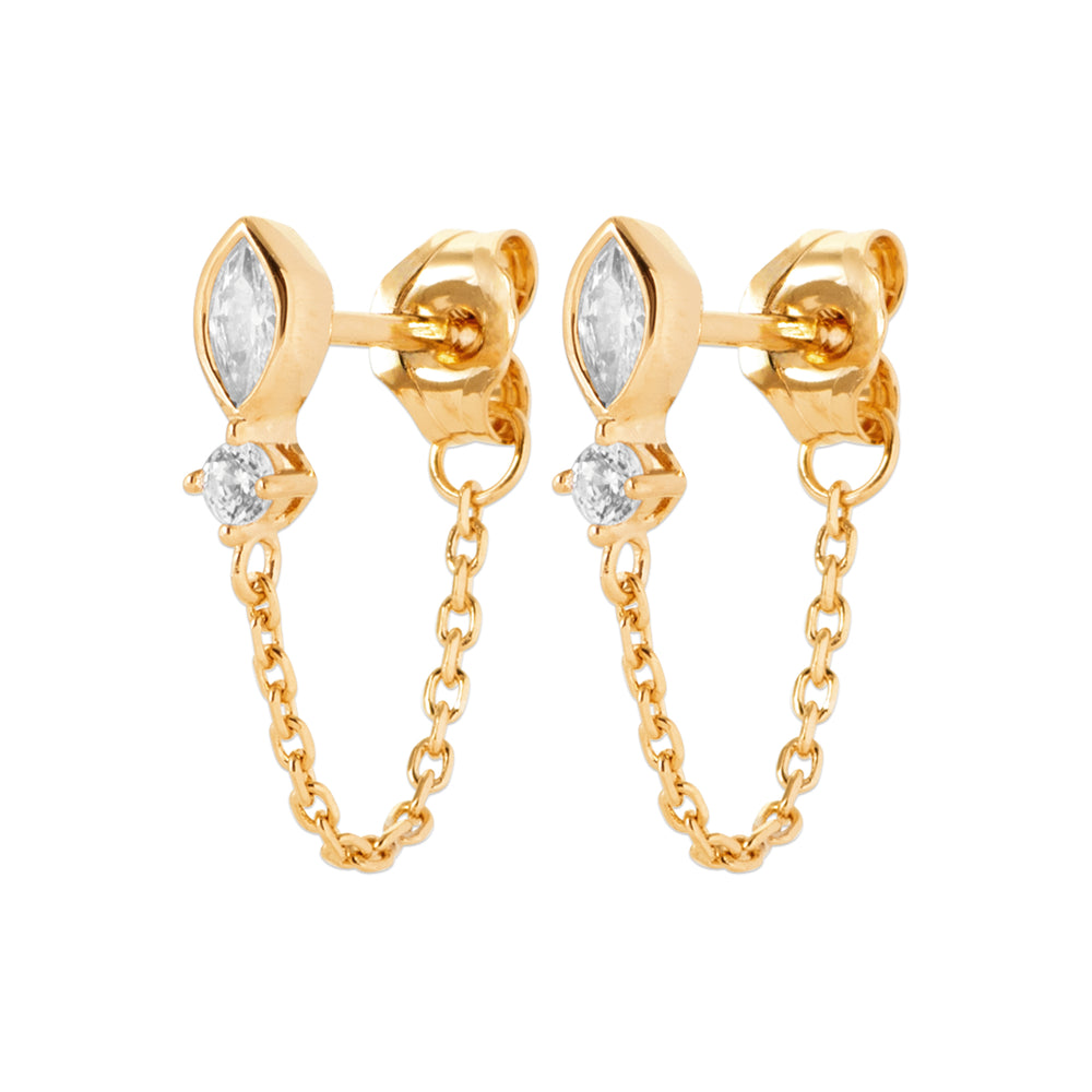Boucles d’oreilles chaîne strass