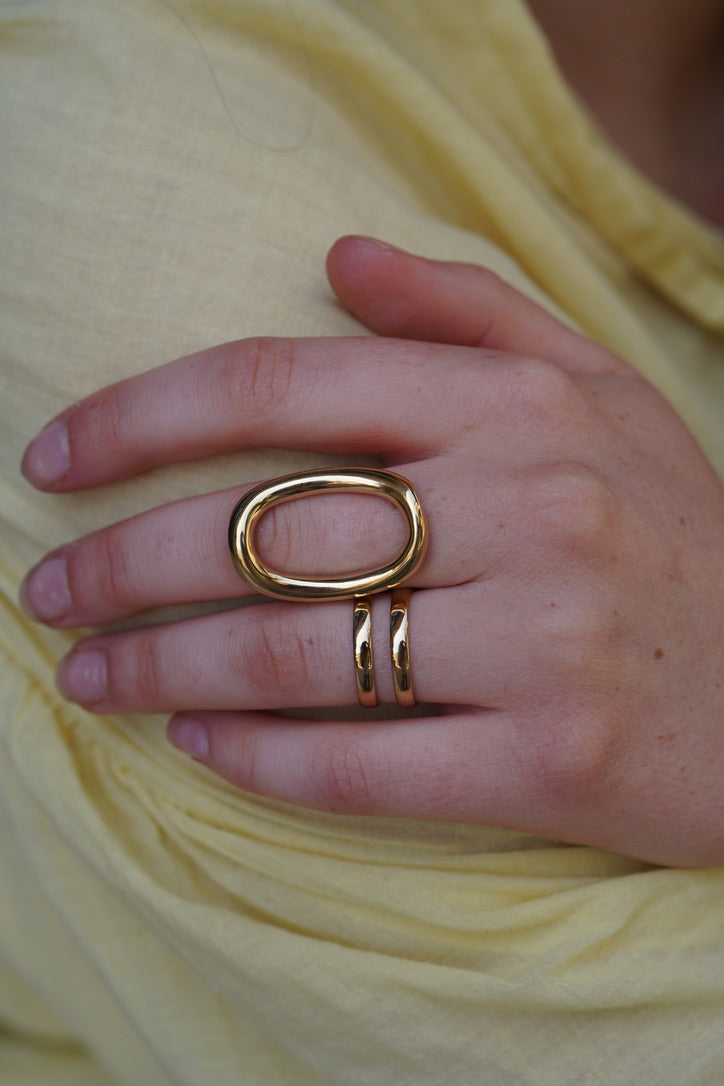 Bague 2 rangs dorée