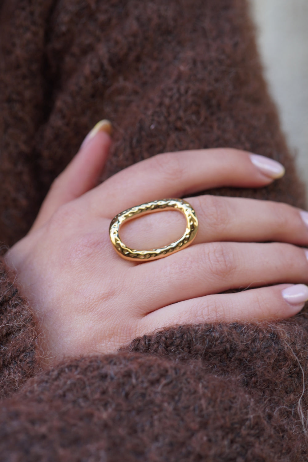 Bague Solena martelée dorée