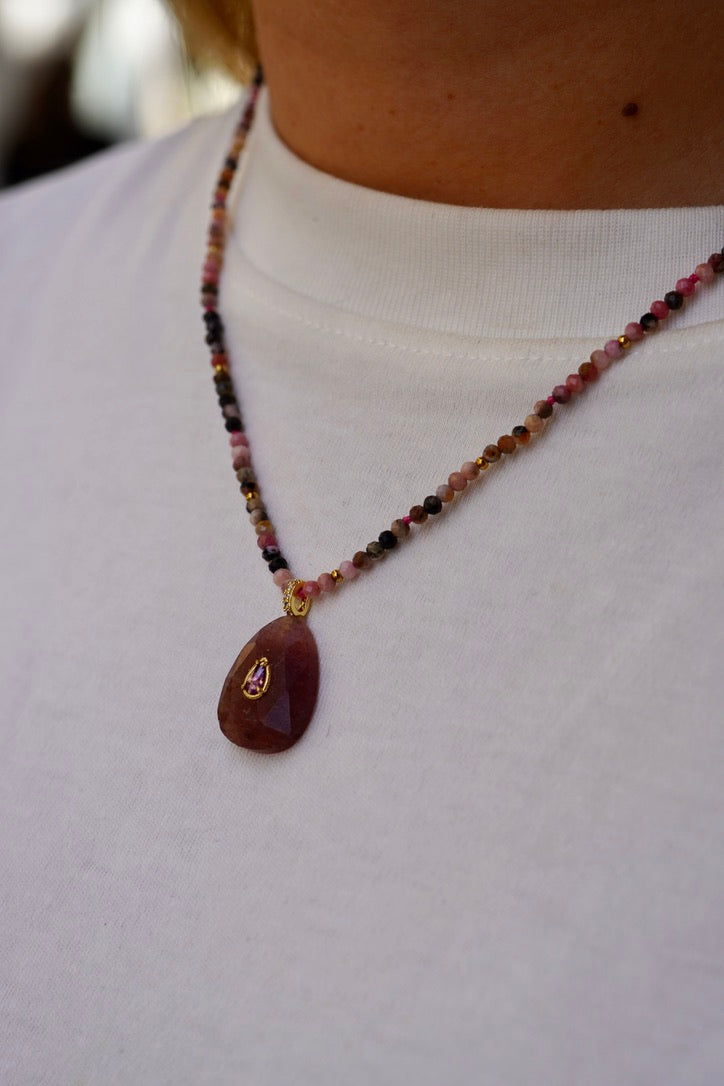 Collier Celio rose XL