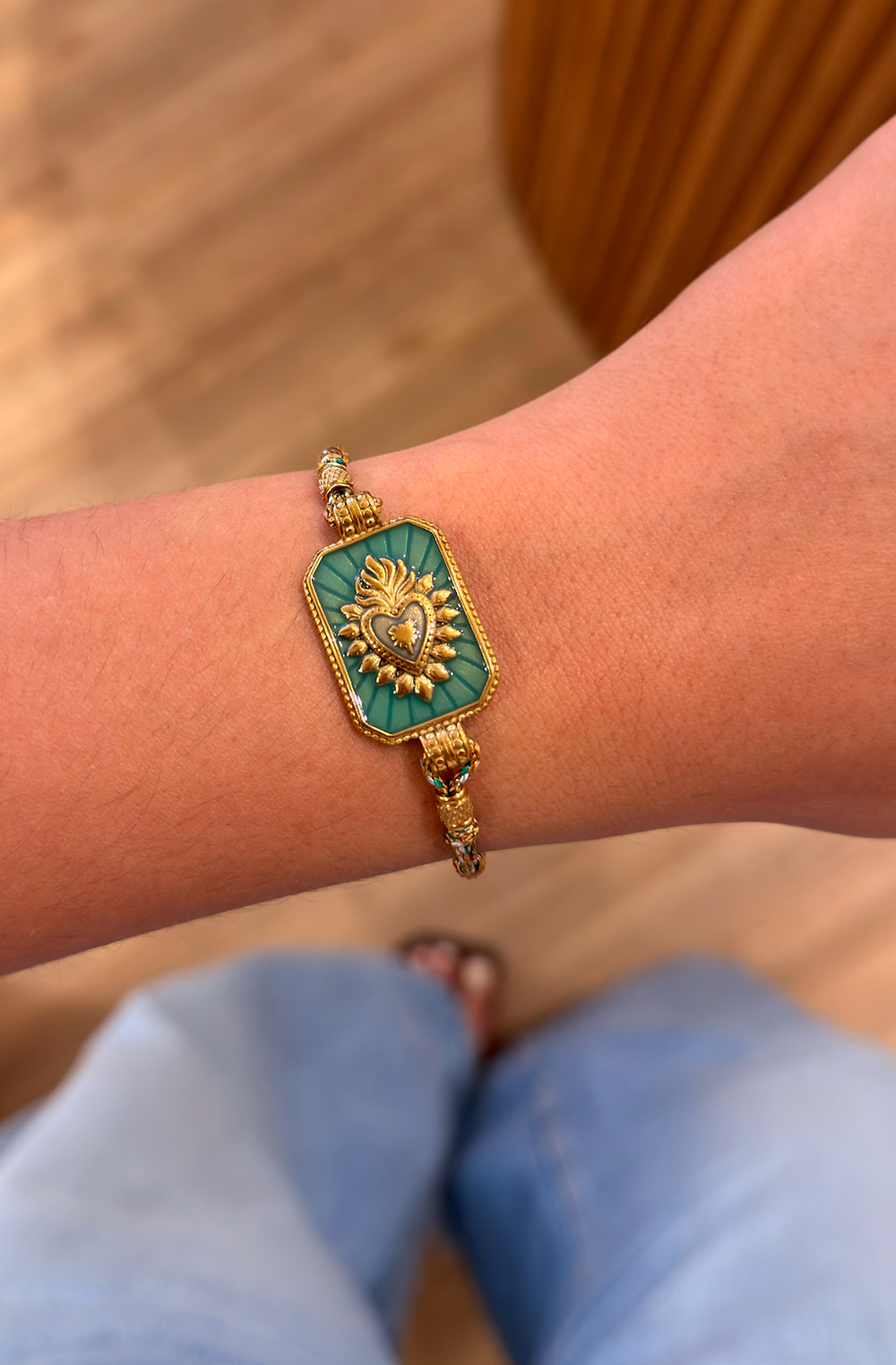 Bracelet con amor bleu vert