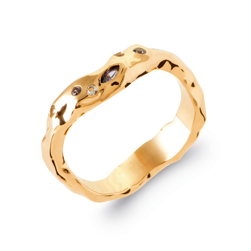 Bague wave doré