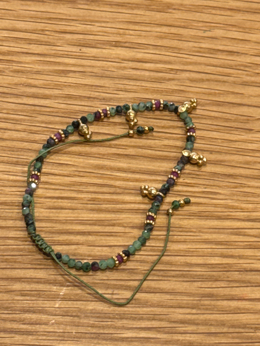 Bracelet Argentine vert et rose