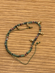 Bracelet Argentine vert et rose