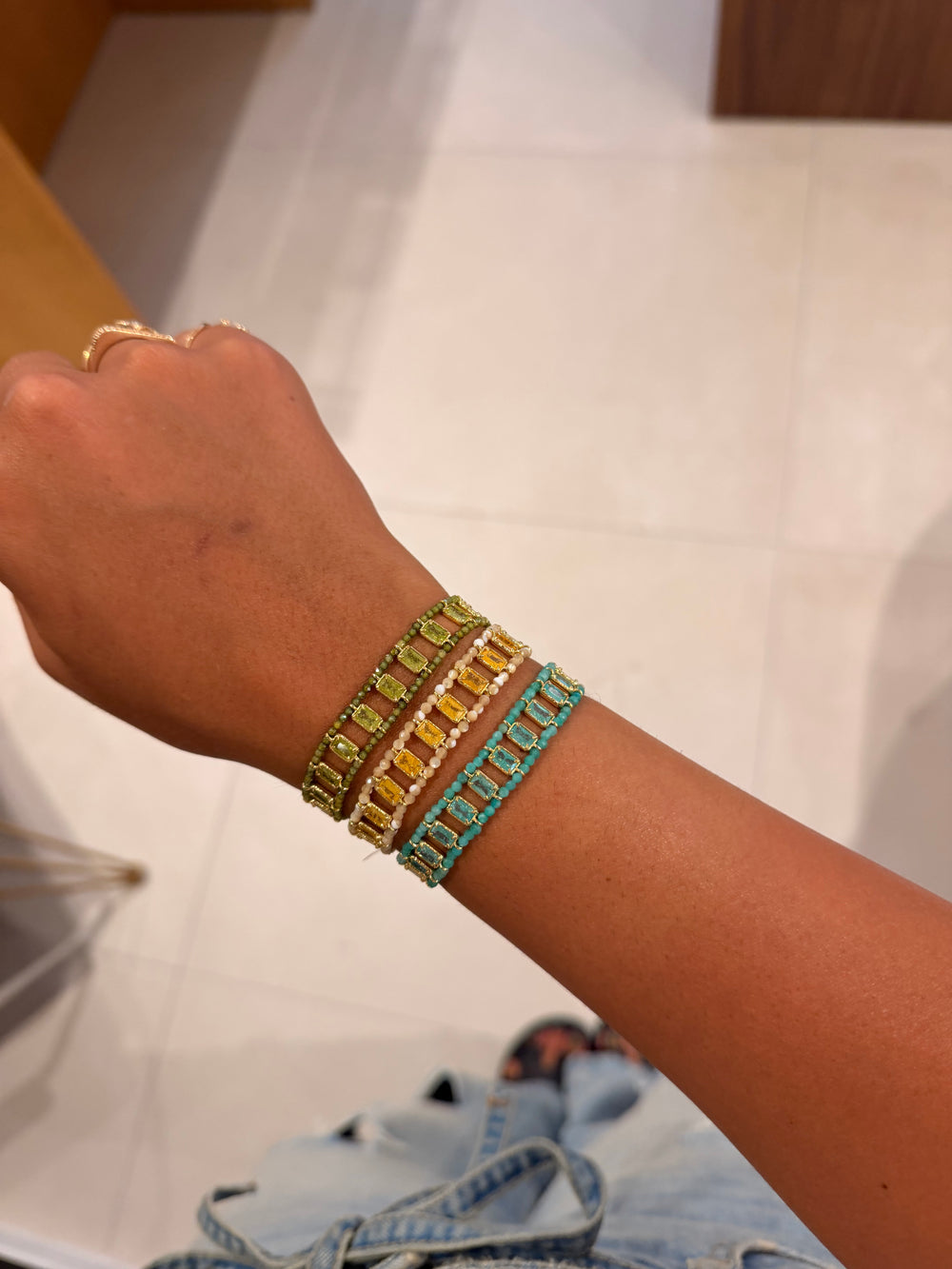 Bracelet double rectangle
