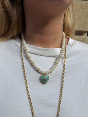 Collier coeur turquoise
