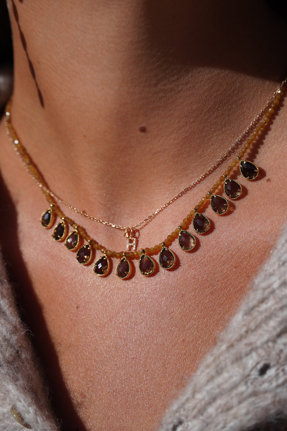 Collier Léa Marron