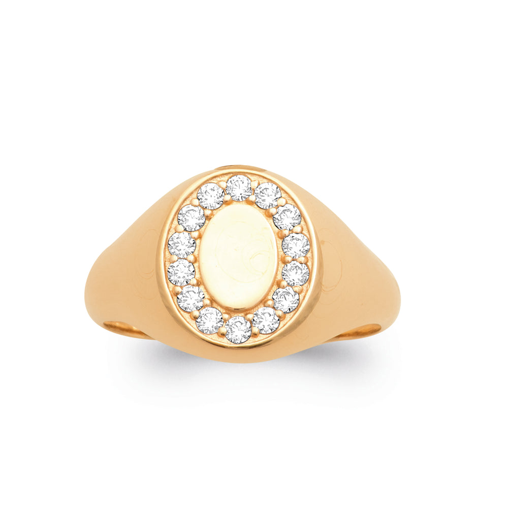 Bague chevalière strass