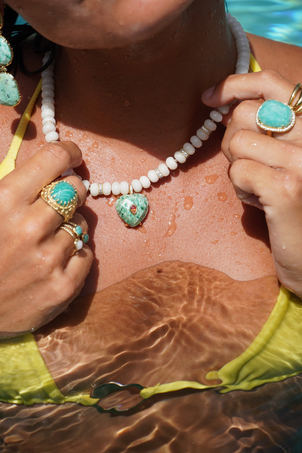 Collier cœur turquoise