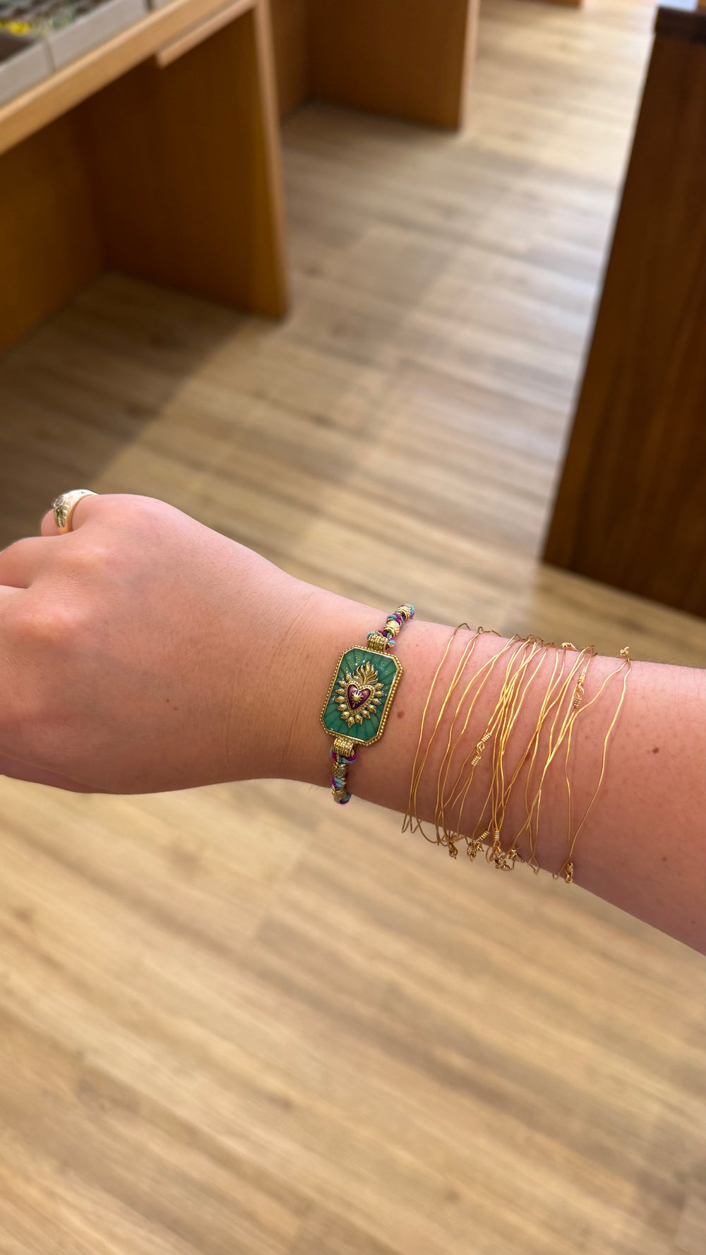 Bracelet con amor turquoise cœur violet