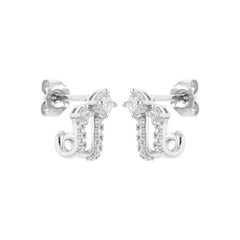 Boucles d’oreilles effet double argent