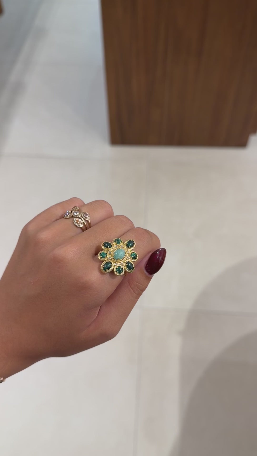 Bague Fleuria verte